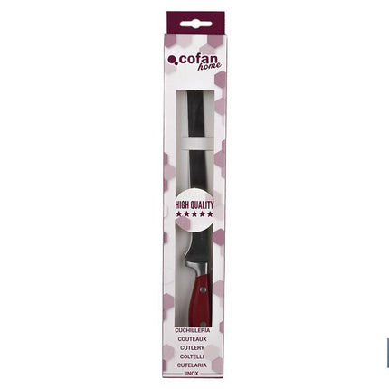 Cuchillo Jamonero y Salmonero con forjado francés | En Color Rojo | Medida de la hoja de 25 cm