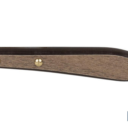 Pack de 3 Cuchillos Chuleteros | Hoja microdentada de 10 cm | Mango con efecto madera de Nogal