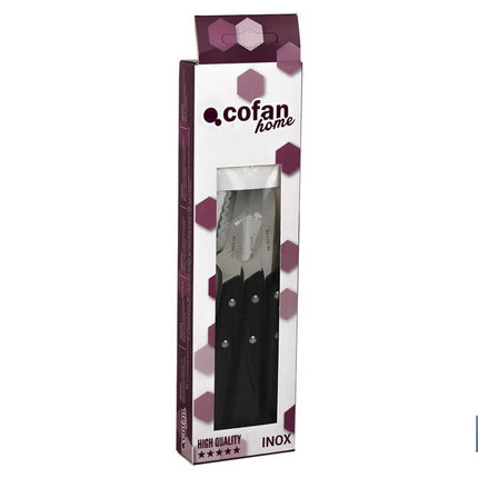 Pack de 3 Cuchillos | Hoja microdentada de 10 cm | En negro