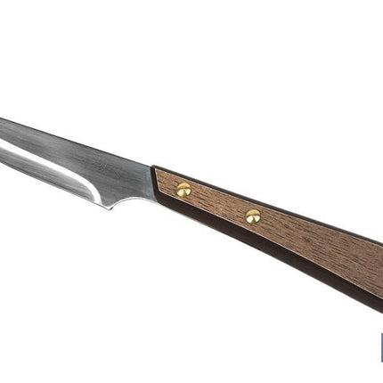 Pack de 3 Cuchillos Chuleteros | Hoja Filo Recto de 10 cm | Mango con efecto madera de Nogal
