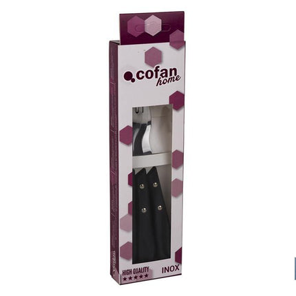 Pack de 3 tenedores chuleteros o de mesa | Con 4 púas | En negro
