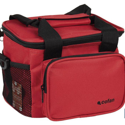 Nevera portátil porta alimentos | Bolsa isotérmica | Correa ajustable | Color: rojo | Medidas: 23 x 17 x 18 cm