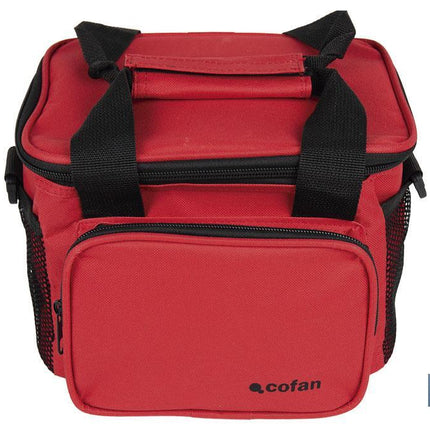 Nevera portátil porta alimentos | Bolsa isotérmica | Correa ajustable | Color: rojo | Medidas: 23 x 17 x 18 cm