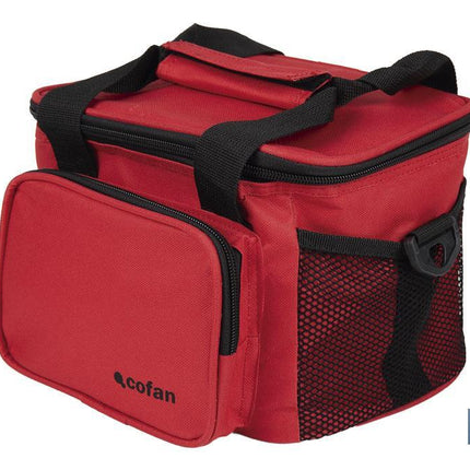 Nevera portátil porta alimentos | Bolsa isotérmica | Correa ajustable | Color: rojo | Medidas: 23 x 17 x 18 cm
