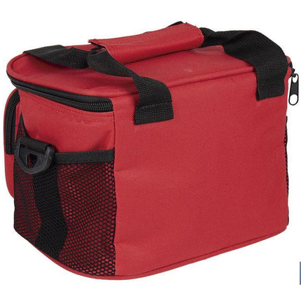 Nevera portátil porta alimentos | Bolsa isotérmica | Correa ajustable | Color: rojo | Medidas: 23 x 17 x 18 cm
