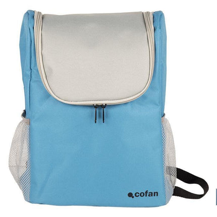 Mochila nevera isotérmica | Mochila de refrigeración | Capacidad: 10 litros | Color: Azul y gris | Medidas: 28 x 12,5 x 37 cm