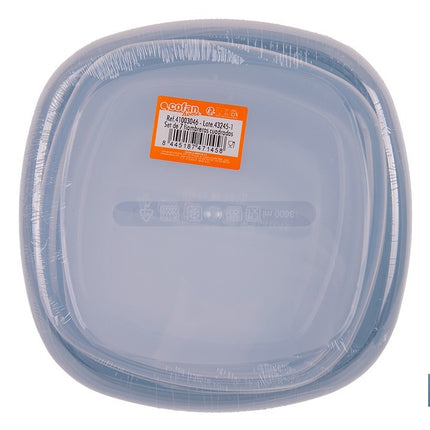 Set de 7 fiambreras cuadradas apilables con tapa hermética | Recipientes de 220 ml a 3600 ml | Aptas para microondas y congelador