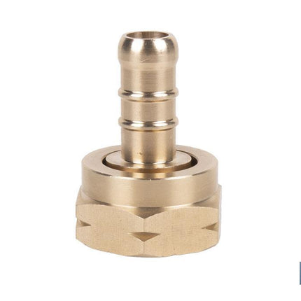 Racord para tubería de gas | Adecuado para regulador de gas 41003096 | Rosca izquierda 21,8 mm | Material: Latón | Medidas: 2,4 cm largo x 3,5 cm alto