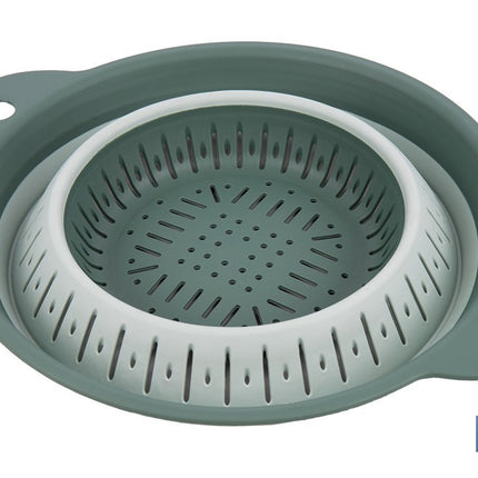 Escurridor plegable con asas y capacidad para 1,8 litros | Color: verde | Ahorro de espacio | Ideal para frutas, verduras y pasta