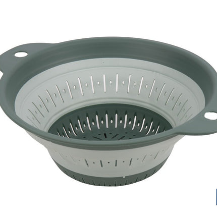 Escurridor plegable con asas y capacidad para 1,8 litros | Color: verde | Ahorro de espacio | Ideal para frutas, verduras y pasta