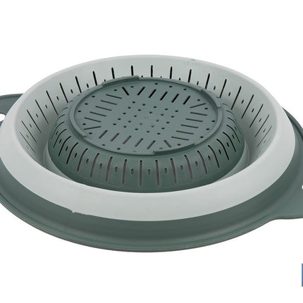 Escurridor plegable con asas y capacidad para 1,8 litros | Color: verde | Ahorro de espacio | Ideal para frutas, verduras y pasta