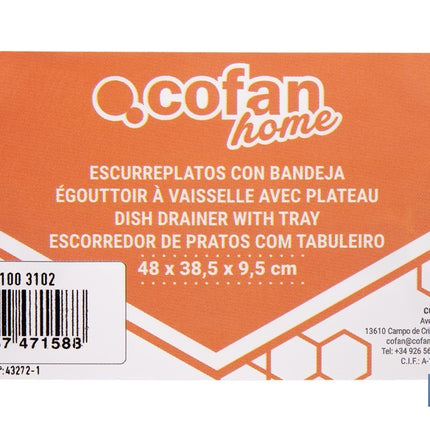 Escurreplatos blanco con bandeja | Gran capacidad para un secado ordenado cm