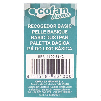 Recogedor básico con palo y sistema antivuelco | Fabricado en polipropileno 100% reciclado