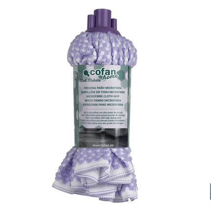 Fregona de Suelo | 100 % Microfibra | Blanca y morada