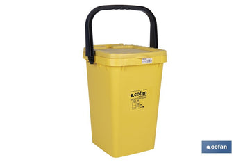 Contenedor de reciclaje amarillo | Cubo para residuos de plásticos y envases | Capacidad 25 litros