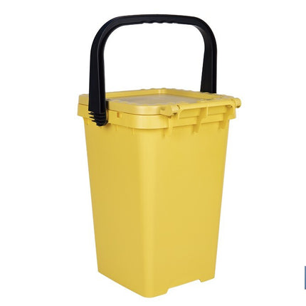 Contenedor de reciclaje amarillo | Cubo para residuos de plásticos y envases | Capacidad 25 litros
