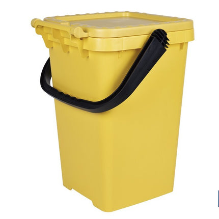Contenedor de reciclaje amarillo | Cubo para residuos de plásticos y envases | Capacidad 25 litros