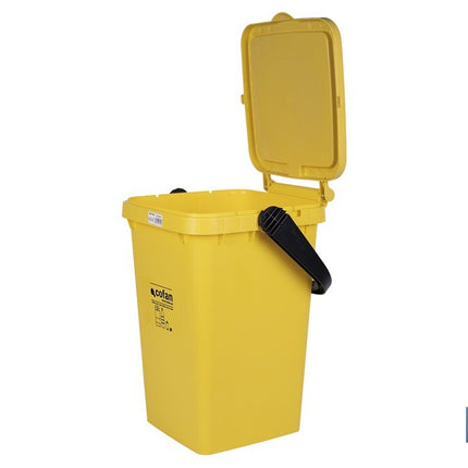 Contenedor de reciclaje amarillo | Cubo para residuos de plásticos y envases | Capacidad 25 litros