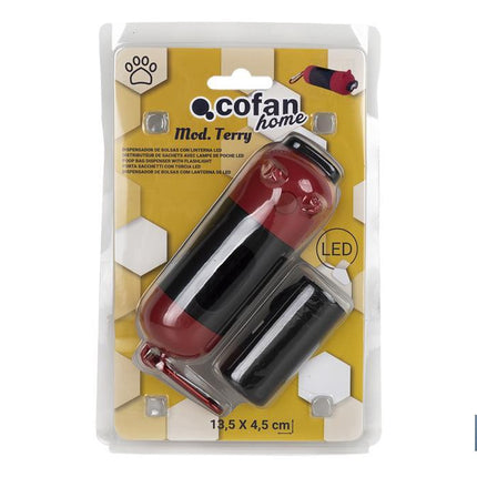 Pack de dispensador de bolsas con linterna, comedero de acero inoxidable y juguete mordedor | Incluye 20 bolsas para excrementos