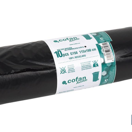 Bolsas de Basura Negras | Medida: 115 x 160 cm | 10 unidades con capacidad de 240 litros