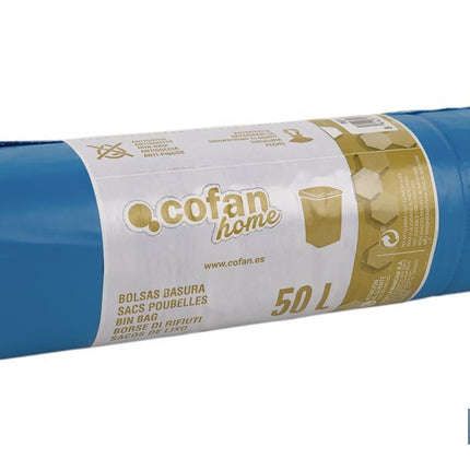 Bolsas de basura perfumadas con autocierre en color azul | Medidas de 70 x 70 cm y galga de 120