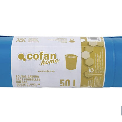 Bolsas de basura perfumadas con autocierre en color azul | Medidas de 70 x 70 cm y galga de 120