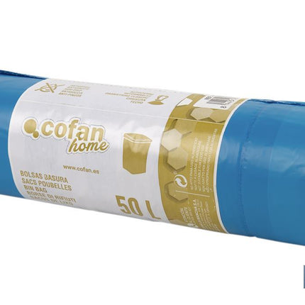 Bolsas de basura perfumadas con autocierre en color azul | Medidas de 70 x 70 cm y galga de 120