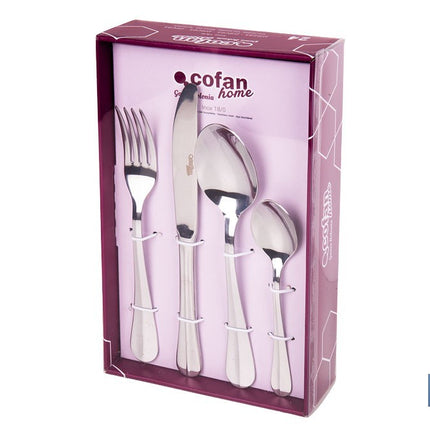 Cubertería de Acero Inoxidable | Modelo Bolonia | Juego de 24 pcs | C-18/0 | Incluye caja de diseño y gran calidad