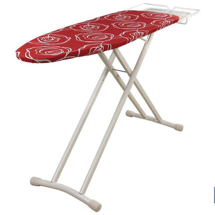 Tabla de planchar en color rojo con flores blancas | Medida plegada: 161 cm x 44,5 cm x 10 cm