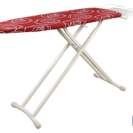 Tabla de planchar en color rojo con flores blancas | Medida plegada: 161 cm x 44,5 cm x 10 cm