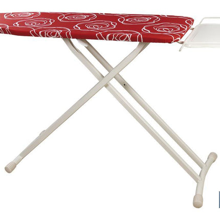 Tabla de planchar en color rojo con flores blancas | Medida plegada: 161 cm x 44,5 cm x 10 cm