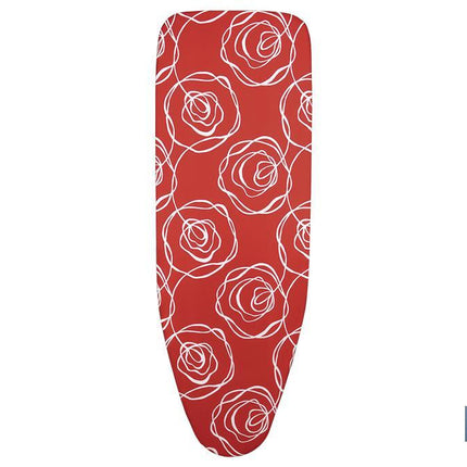 Tabla de planchar en color rojo con flores blancas | Medida plegada: 161 cm x 44,5 cm x 10 cm