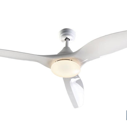 Ventilador de techo blanco con 3 aspas y luz led | Motor DC (bajo consumo) y potencia de 55 W