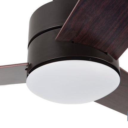 Ventilador de techo en madera con 3 aspas y luz led | Motor DC (bajo consumo) y potencia de 55 W