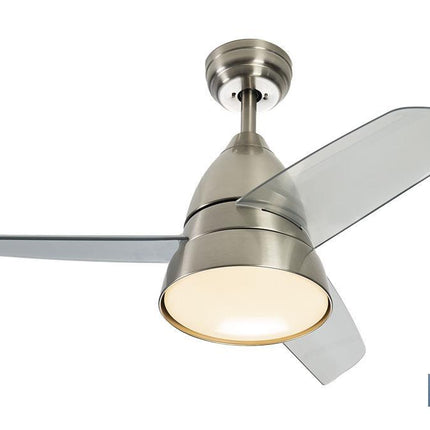 Ventilador de techo de 3 aspas con acabado en acero y con luz led | Motor DC (bajo consumo) y potencia de 55 W