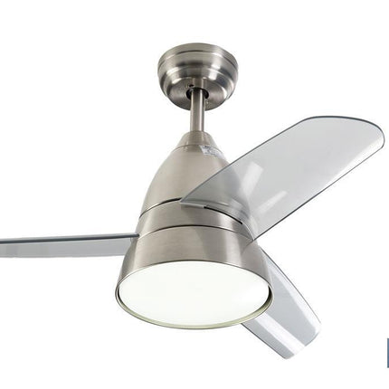 Ventilador de techo de 3 aspas con acabado en acero y con luz led | Motor DC (bajo consumo) y potencia de 55 W