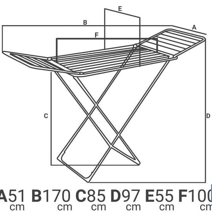 Tendedero de Suelo | Con Alas Plegables y Ruedas| Fabricado en Aluminio y Polipropileno