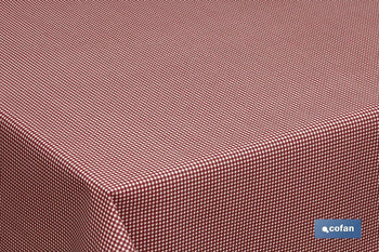 Rollo de mantel resinado con estampado de Cuadritos Vichy en rojo | Medidas: 1,40 x 20 m