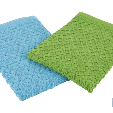 Pack de 2 paños de cocina | Medida 50 x 50 cm | Color verde y azul | Modelo Merlot