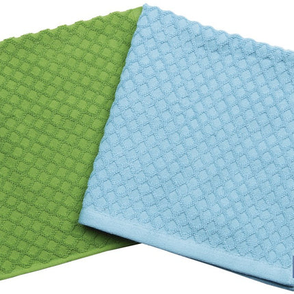 Pack de 2 paños de cocina | Medida 50 x 50 cm | Color verde y azul | Modelo Merlot