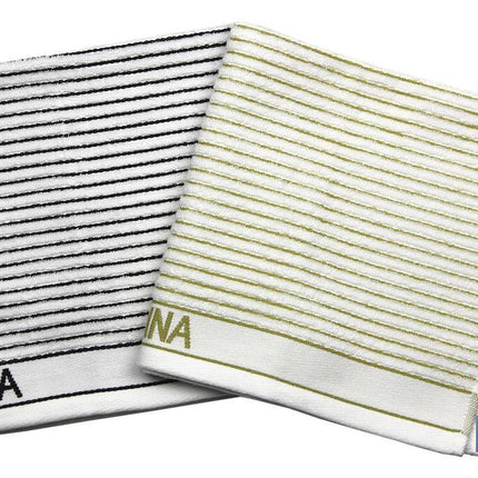 Pack de 2 paños de cocina | Medida 50 x 50 cm | Color Blanco con rayas | Modelo Verdejo