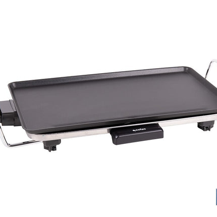Plancha Asadora Eléctrica | Placa de aluminio antiadherente | Potencia de 2000 W | Medidas: 45 x 25 x 7 cm