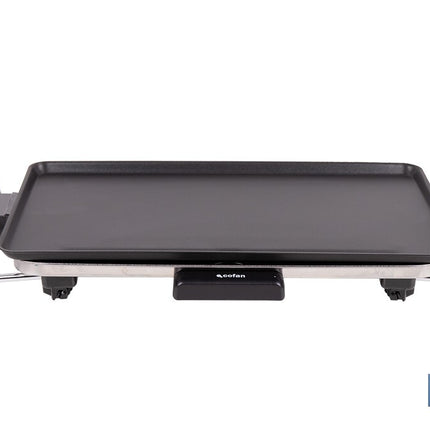 Plancha Asadora Eléctrica | Placa de aluminio antiadherente | Potencia de 2000 W | Medidas: 45 x 25 x 7 cm