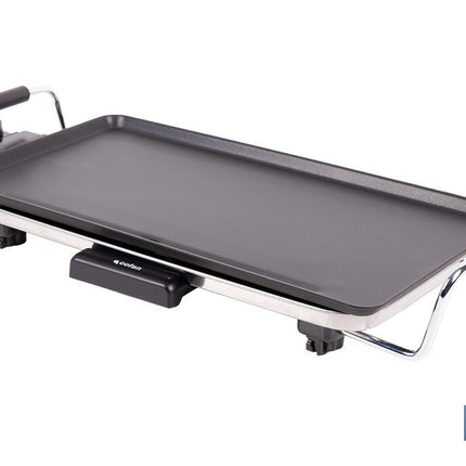 Plancha Asadora Eléctrica | Placa de aluminio antiadherente | Potencia de 2000 W | Medidas: 45 x 25 x 7 cm