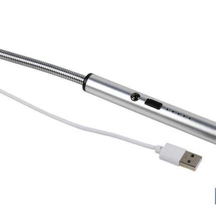 Encendedor eléctrico | Encendedor USB recargable | Mechero con arco de plasma | Cuello flexible | Indicador de batería | Medidas: 26 x 1,5 cm
