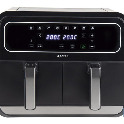 Freidora de aire dual | Pantalla táctil | 8 programas preestablecidos | Acabado inteligente | Capacidad: 8 litros | Potencia: 1700 W