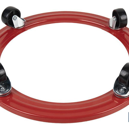 Soporte metálico con 4 ruedas para Bombona de Butano | Resistente hasta 50 kg | Porta bombonas en color rojo