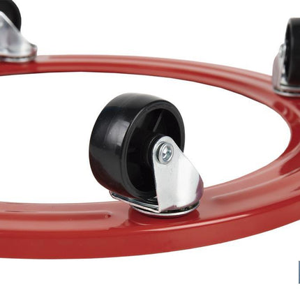 Soporte metálico con 4 ruedas para Bombona de Butano | Resistente hasta 50 kg | Porta bombonas en color rojo