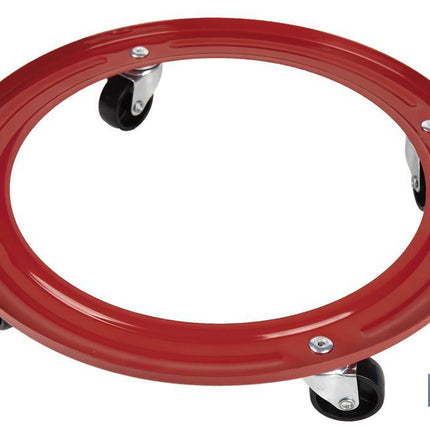 Soporte metálico con 4 ruedas para Bombona de Butano | Resistente hasta 50 kg | Porta bombonas en color rojo