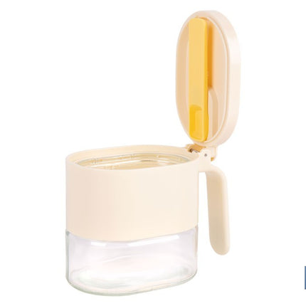 Azucarero o salero de vidrio 380 ml con tapa | Cucharilla incluida | Adecuada para azúcar, sal, café, especias